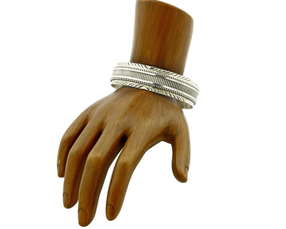 Women's Navajo Bracelet .925 Silver Handmade Cuff Signed L. James C.1980's