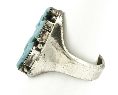 ZUNI Ring .925 SOLID Silver Sleeping Beauty Turquoise LEEKITY C.1980's
