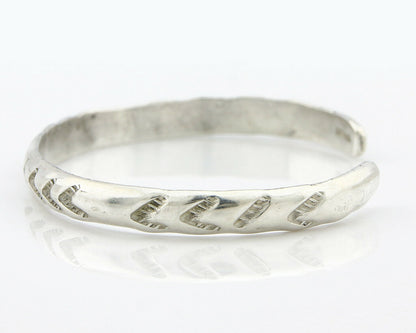 Navajo Bracelet .925 Silver Hand Stamped Arrow Head Artist V Montoya C.80's