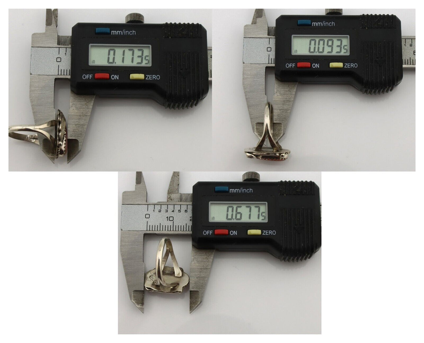 Navajo Ring .925 Silver Natural Pink Mussel Artist Signed Justin Morris C.80's