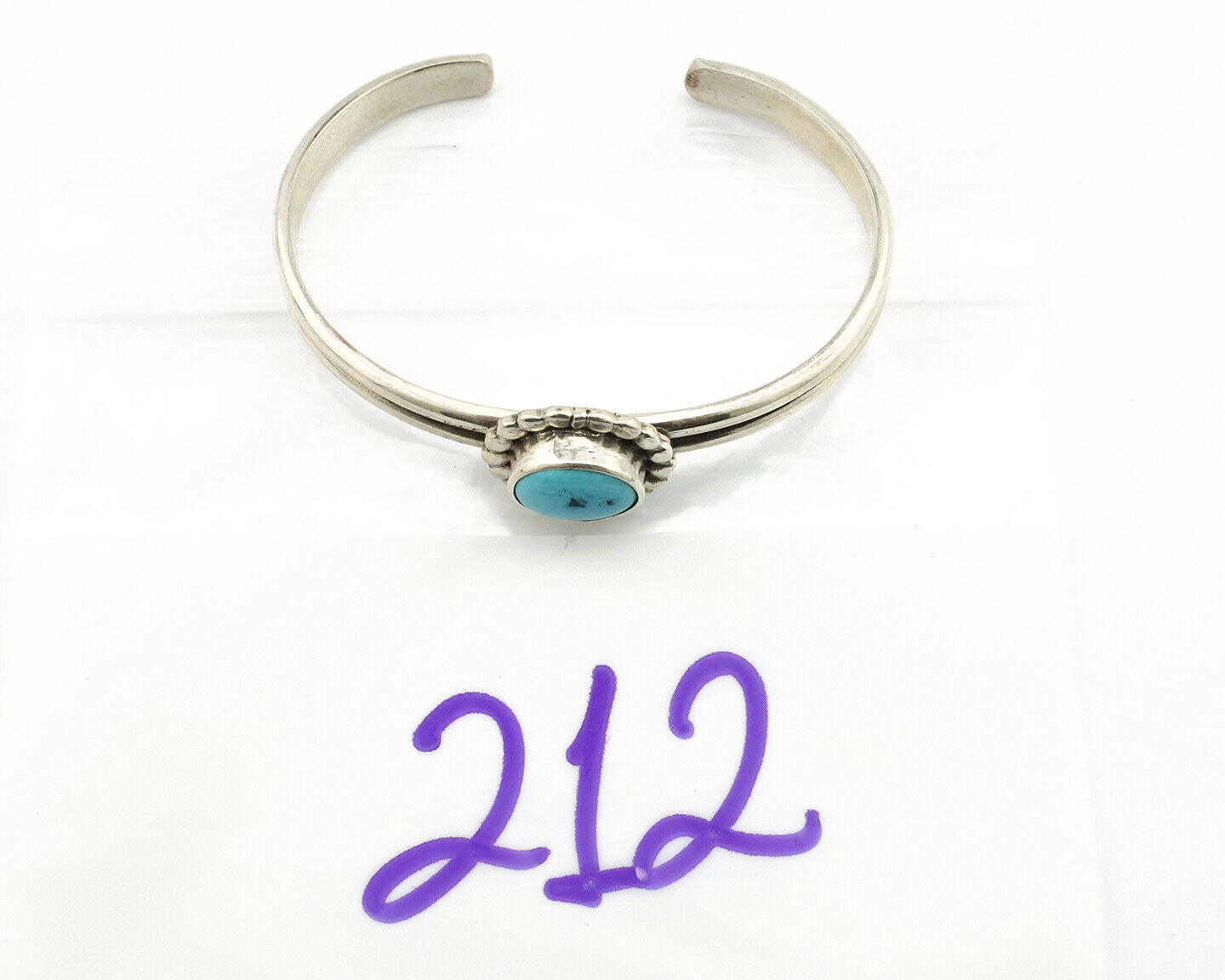 Navajo Bracelet .925 Silver Sleeping Beauty Turquoise Native American C.90's