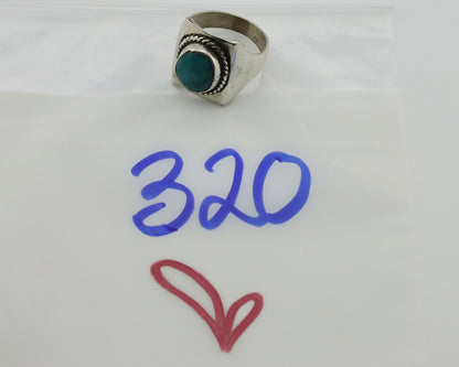 Navajo Ring .925 Silver Natural Turquoise Handmade Native American Artist C.80s