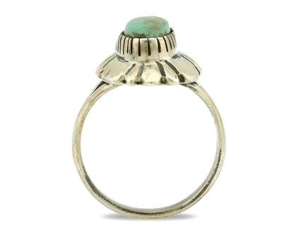 Navajo Ring .925 Silver Green Turquoise Artist Signed M Montoya C.80's