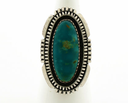Navajo Ring .925 Silver Nevada Turquoise Native American Artist C.1980's