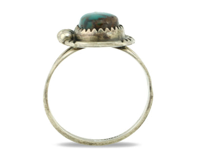 Navajo Ring .925 Silver Natural Turquoise Native American Artist C.80's