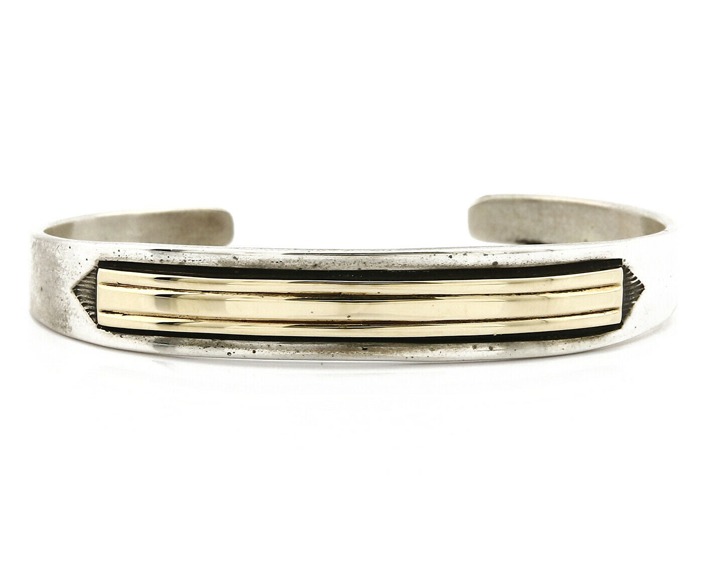 Navajo Bracelet .925 Silver & 14k Solid Gold MM Rogers and TAS Cuff C.80's