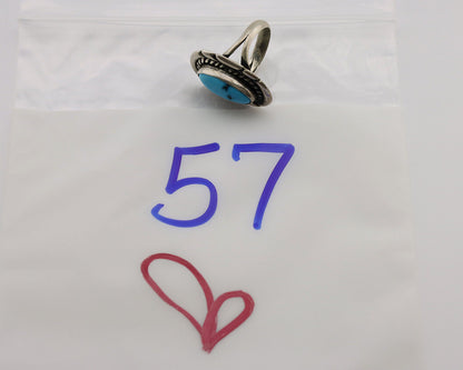 Navajo Ring .925 Silver Sleeping Beauty Turquoise Artist Signed M Montoya C.80's