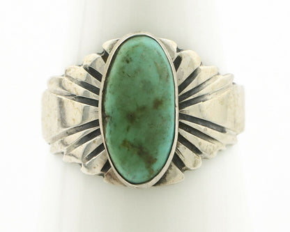 Navajo Ring .925 Silver Kingman Turquoise Artist Signed Apache C.80's