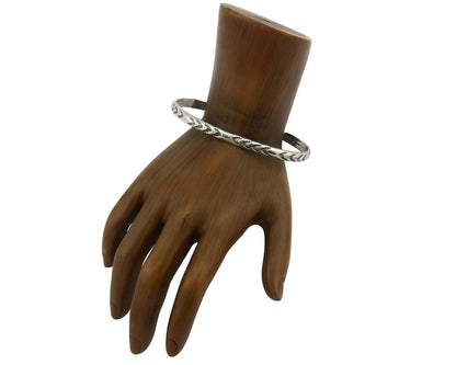 Navajo Bracelet .925 Silver Hand Stamped Arrow Head Artist I Montoya C.80's