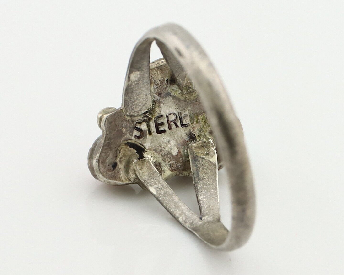 Navajo Handmade Ring 925 Silver Turquiose & Coral Native American Artist C.80's