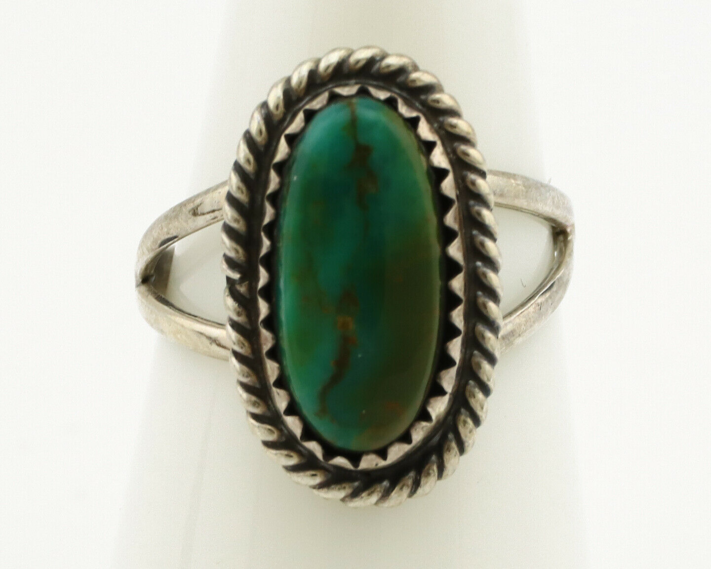 Navajo Ring .925 Silver Royston Turquoise Native American Artist C.1980's
