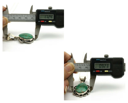 Navajo Necklace .925 Silver Manassas Turquoise Artist Signed Sunrise C.80's