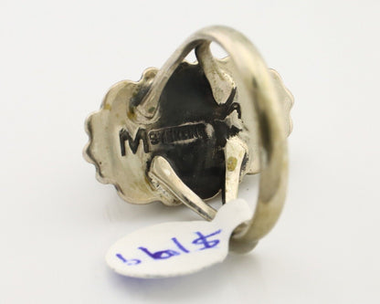 Navajo Ring .925 Silver Manassas Turquoise Artist Signed C Montoya C.80's