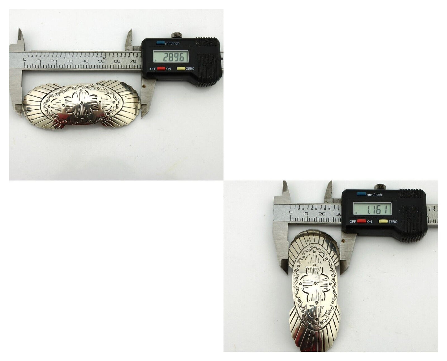 Navajo Hair Clip Barrette .925 Silver Hand Stamped Artist Signed C Montoya C80s