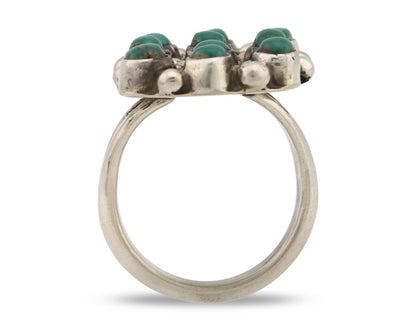 Navajo Ring .925 Silver Natural Blue Turquoise Native American Artist C.80's