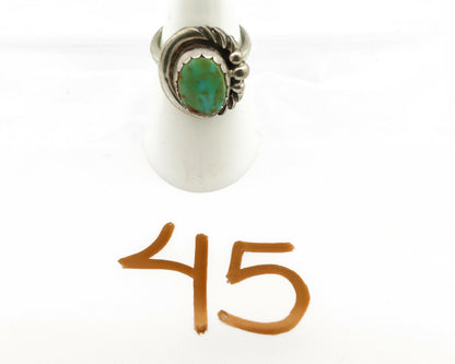 Navajo Ring .925 Silver Kingman Turquoise Native American Artist C.1980's