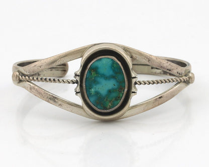 Women Navajo Bracelet 925 Silver Blue Gem Turquoise Signed Philip Zachary C.80's