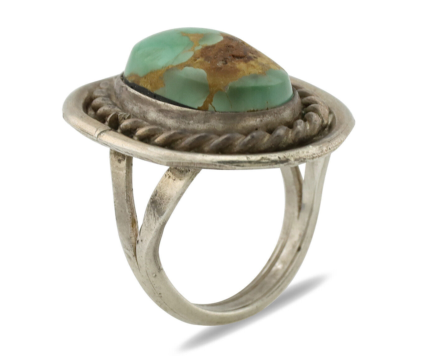 Navajo Ring .925 Silver Royston Turquoise Native American Artist C.1980's