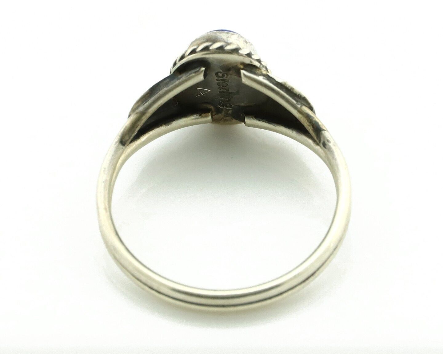 Navajo Ring 925 Silver Natural Royal Blue Lapis Lazuli Native Artist C.80's