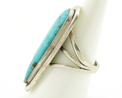 Navajo Ring .925 Silver Kingman Turquoise Signed Doug Zachary C.1980's