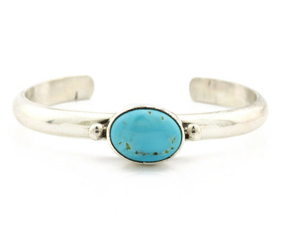 Navajo Bracelet .925 Silver Morenci Turquoise Native American Artist C.80's