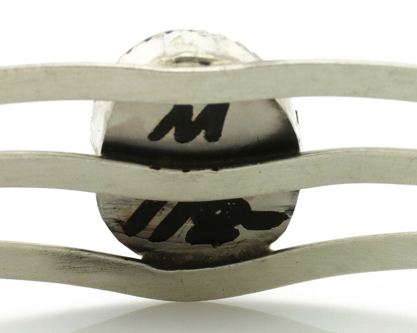 Navajo Bracelet .925 Silver Natural Black Onyx Artist Native American C.90's