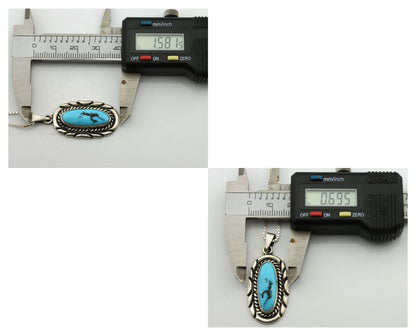 Navajo Necklace .925 Silver Sleeping Beauty Turquoise Signed M Montoya C.80's