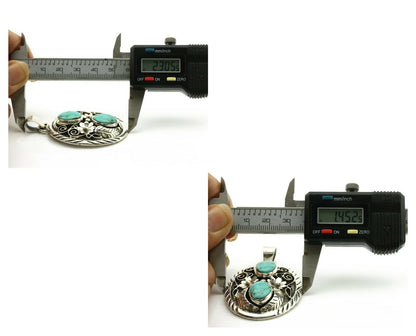 Navajo Necklace .925 Silver Kingman Turquoise Native American C.80's