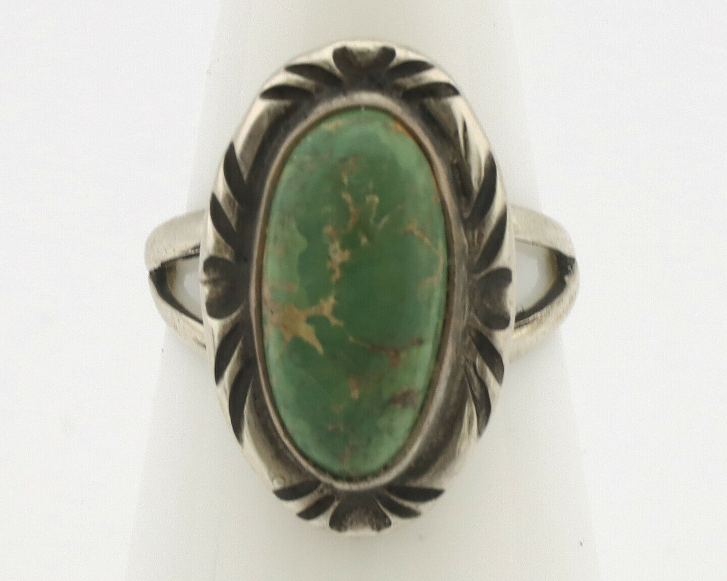 Navajo Ring .925 Silver Natural Mined Turquoise Native Artist Signed C.80's