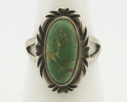 Navajo Ring .925 Silver Natural Mined Turquoise Native Artist Signed C.80's