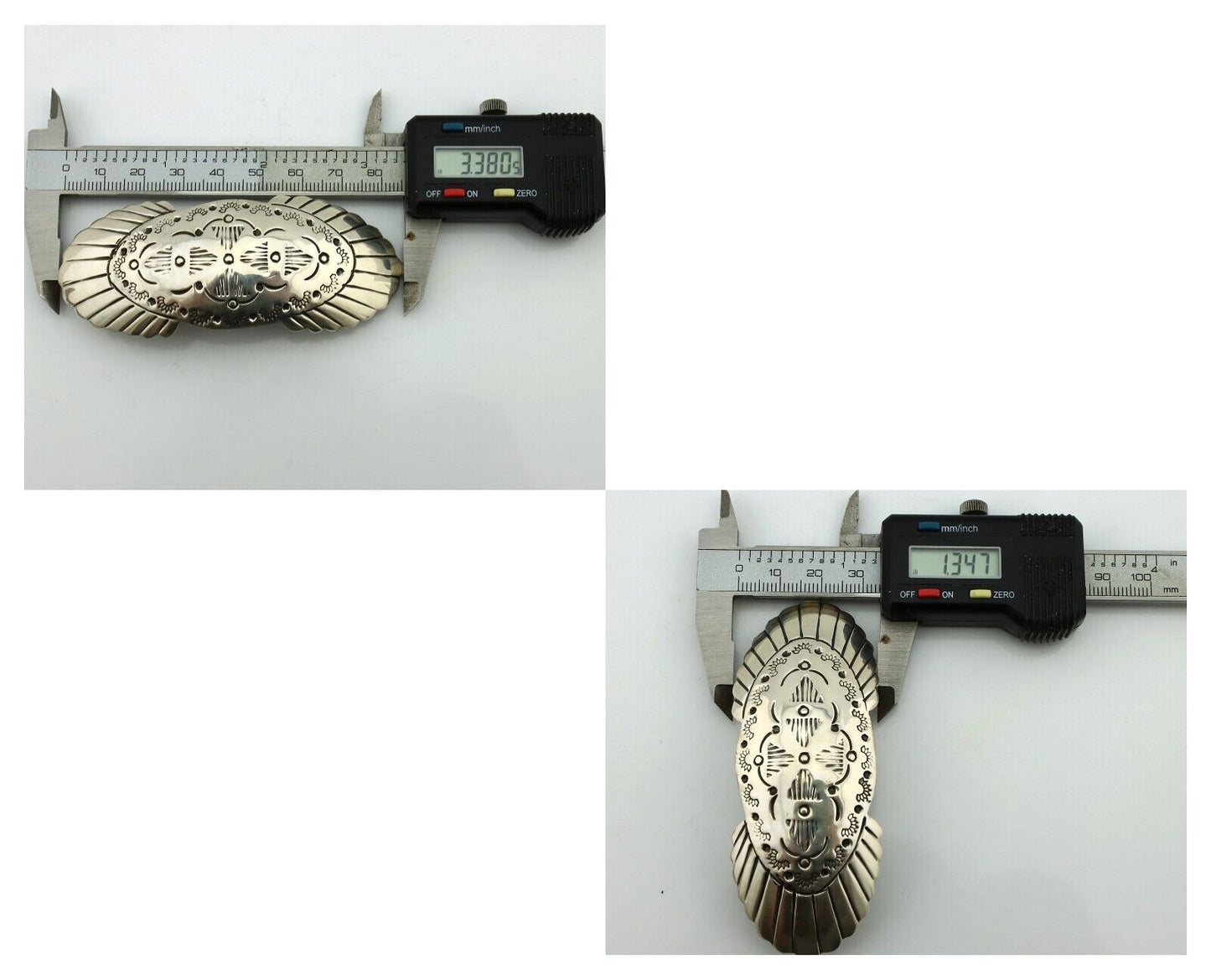 Women's Navajo Hair Clip Barrette .925 Silver Hand Stamped Artist C Montoya C80s