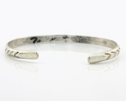 Navajo Bracelet .925 Silver Hand Stamped Arrow Head Artist Signed Montoya C.80's