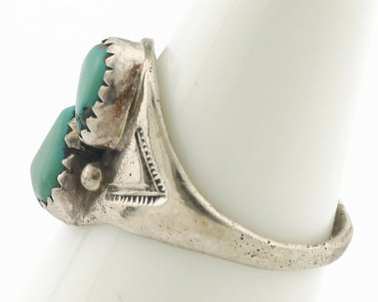 Zuni Ring .925 Silver Natural Blue Turquoise Native American Artist C.1980's
