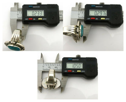 Navajo Ring .925 Silver Turquoise Mountain Artist William Denetdale C.80's