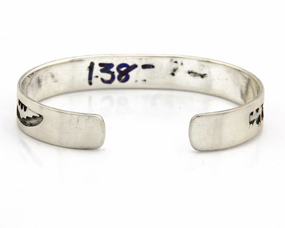 Navajo Bracelet .925 Silver Hand Stamped Artist Native American C.80's
