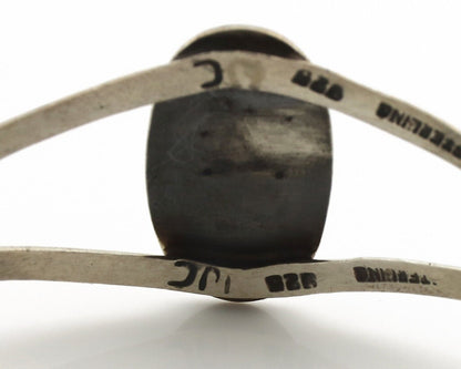 Women's Navajo Bracelet 925 Silver Pink Mussel Native American Artist Signed IJC