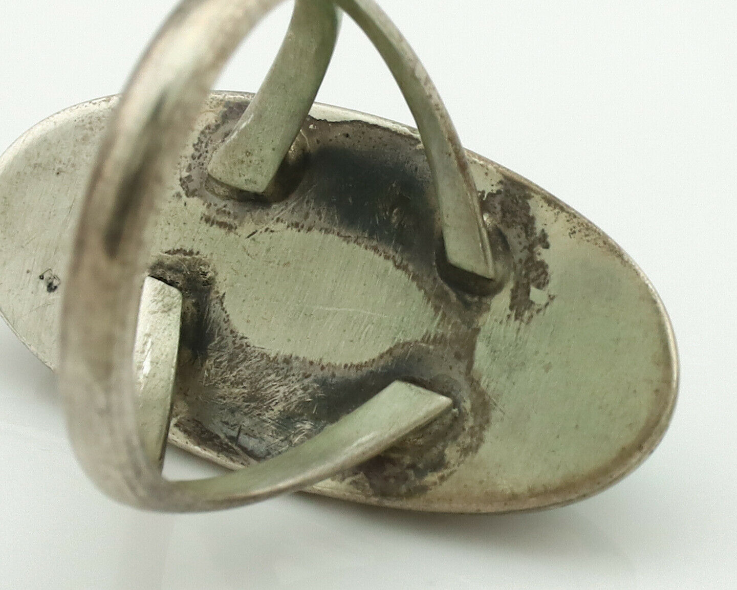 Navajo Ring .925 Silver Kingman Turquoise Native American Artist C.1980's