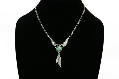 C. 1990 Navajo Handmade .925 Silver & Natural Malachite Necklace