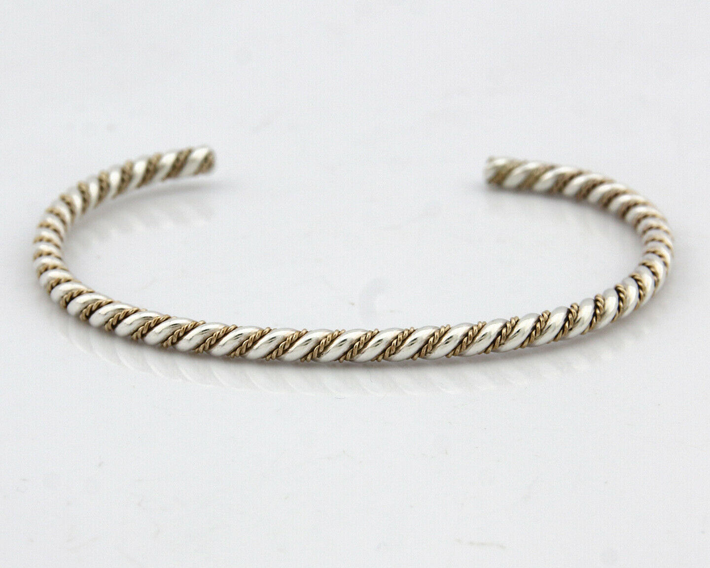 Navajo Bracelet .925 Silver Braided Twisted Artist Tahe C80's 3.0mm Wide