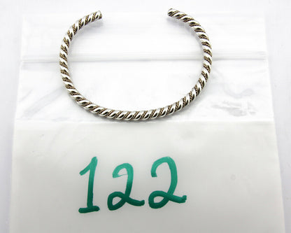 Navajo Bracelet .925 Silver Braided Twisted Artist Tahe C80's 4.0mm Wide