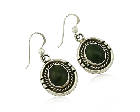 Women's Navajo Handmade Earrings .925 Silver & Agate Dangles