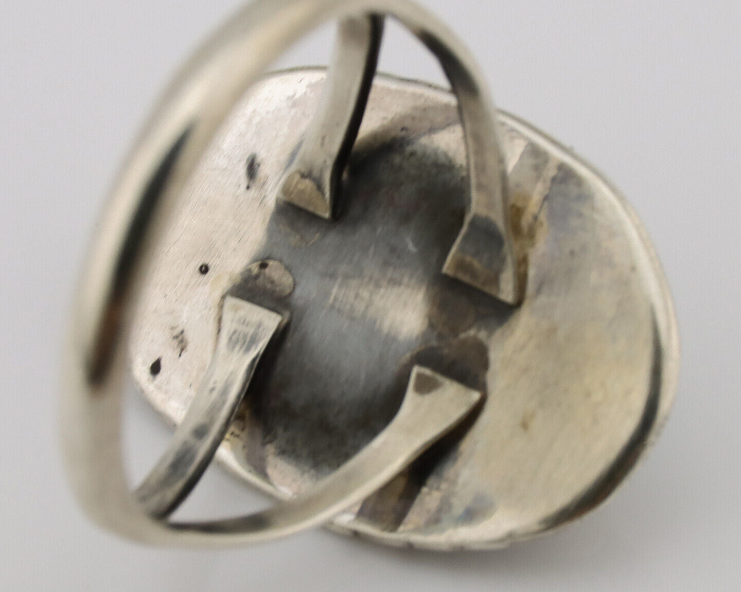 Navajo Ring .925 Silver Nevada Turquoise Native American Artist C.1980's