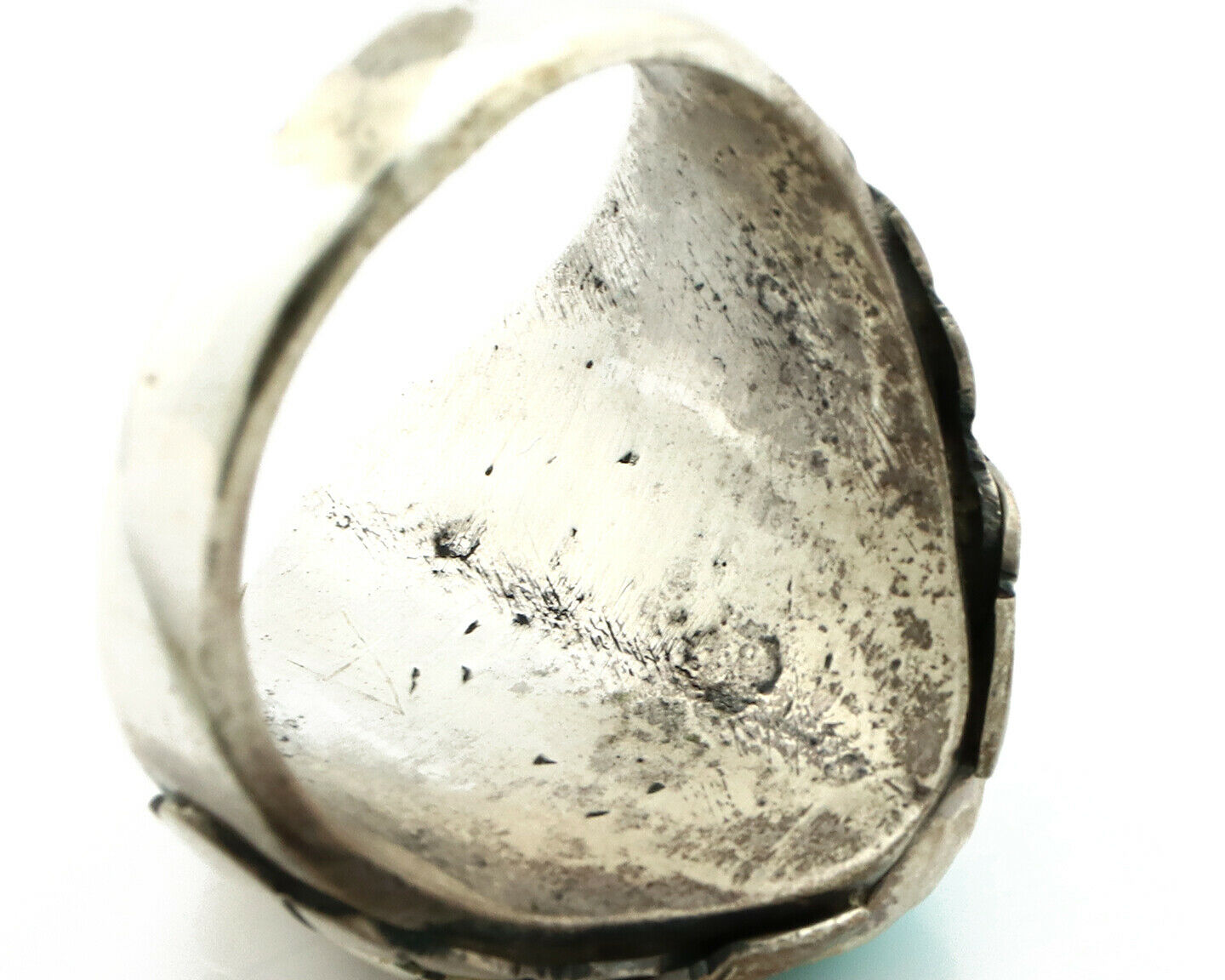 Navajo Ring .925 Silver Blue Turquoise Native American Artist C.80's