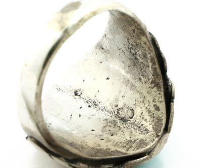 Navajo Ring .925 Silver Blue Turquoise Native American Artist C.80's