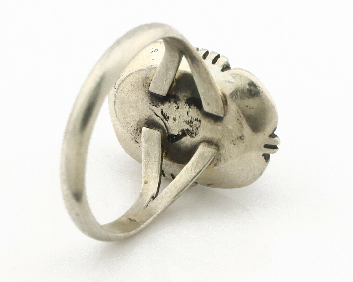 Navajo Ring .925 Silver Kingman Turquoise Handmade Native American Artist C.80's