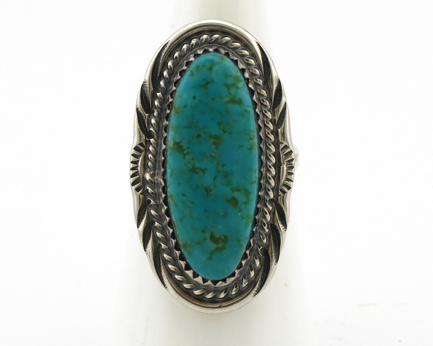 Navajo Ring 925 Silver Natural Blue Turquoise Native American Artist C.80's