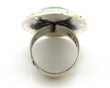 Navajo Ring 925 Silver Spiderweb Bisbee Turquoise Signed C Montoya C.80's