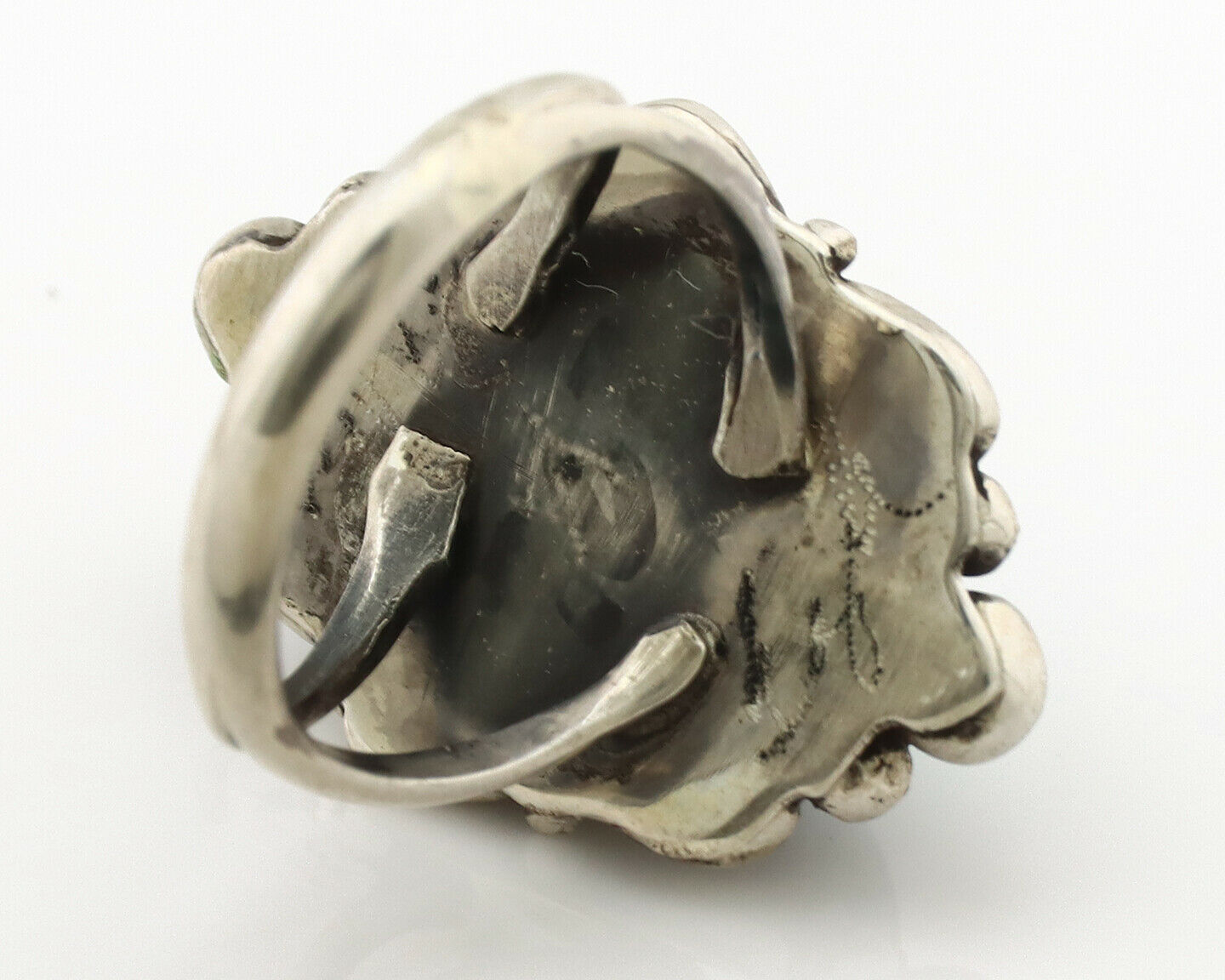 Navajo Ring .925 Silver Morenci Turquoise Native American Artist C.1980's