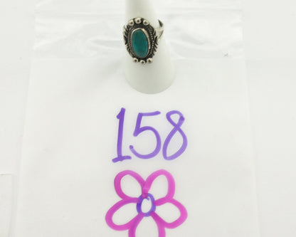 Navajo Ring .925 Silver Natural Turquoise Artist Signed Native American C.80's