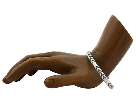 Navajo Bracelet .925 Silver Hand Stamped Arrow Head Artist I Montoya C.80's